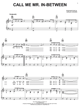 page one of Call Me Mr. In-Between (Piano, Vocal & Guitar Chords (Right-Hand Melody))