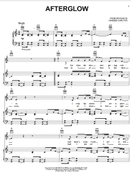 page one of Afterglow (Piano, Vocal & Guitar Chords (Right-Hand Melody))