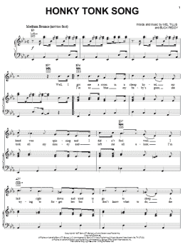 page one of Honky Tonk Song (Piano, Vocal & Guitar Chords (Right-Hand Melody))