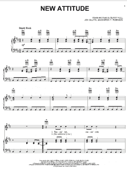 page one of New Attitude (Piano, Vocal & Guitar Chords (Right-Hand Melody))