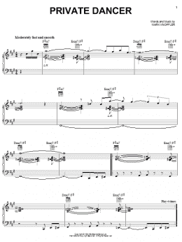page one of Private Dancer (Piano, Vocal & Guitar Chords (Right-Hand Melody))