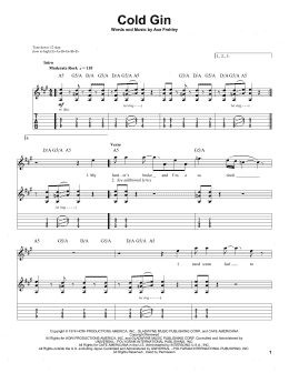 page one of Cold Gin (Guitar Tab (Single Guitar))
