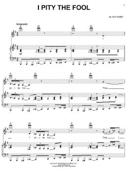 page one of I Pity The Fool (Piano, Vocal & Guitar Chords (Right-Hand Melody))