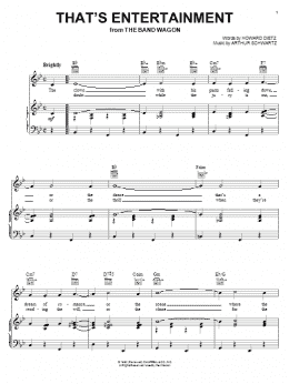 page one of That's Entertainment (Piano, Vocal & Guitar Chords (Right-Hand Melody))