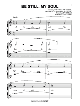 page one of Be Still My Soul (arr. Phillip Keveren) (Big Note Piano)