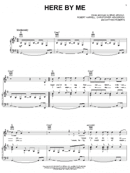 page one of Here By Me (Piano, Vocal & Guitar Chords (Right-Hand Melody))