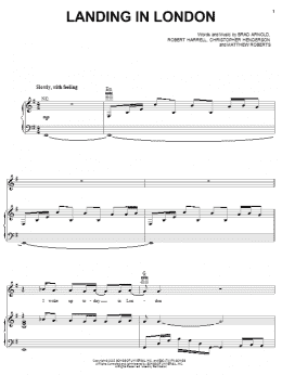 page one of Landing In London (Piano, Vocal & Guitar Chords (Right-Hand Melody))