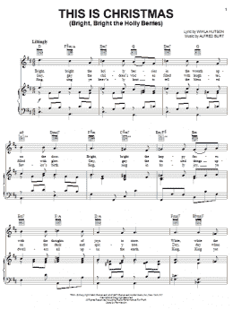 page one of This Is Christmas (Bright, Bright The Holly Berries) (Piano, Vocal & Guitar Chords (Right-Hand Melody))