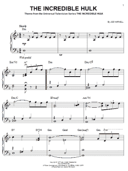 page one of The Incredible Hulk (Easy Piano)
