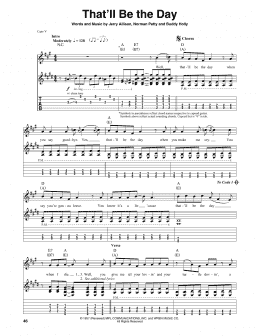 page one of That'll Be The Day (Guitar Tab (Single Guitar))