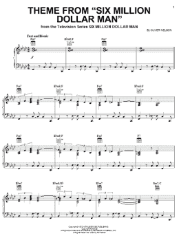 page one of Theme From Six Million Dollar Man (Piano Solo)
