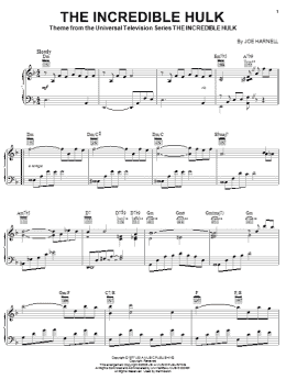 page one of The Incredible Hulk (Piano Solo)