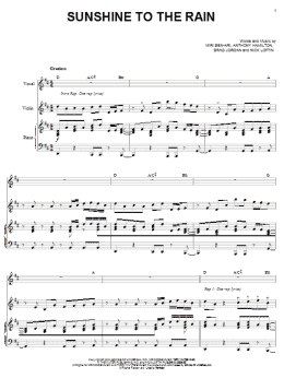 page one of Sunshine To The Rain (Piano, Vocal & Guitar Chords (Right-Hand Melody))