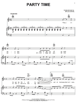 page one of Party Time (Piano, Vocal & Guitar Chords (Right-Hand Melody))