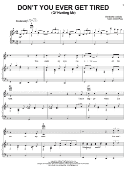 page one of Don't You Ever Get Tired (Of Hurting Me) (Piano, Vocal & Guitar Chords (Right-Hand Melody))