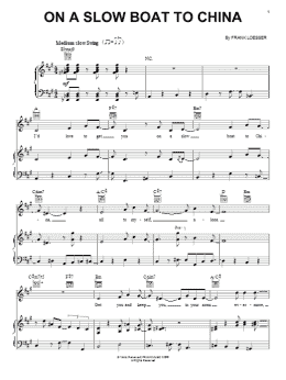 page one of On A Slow Boat To China (Piano, Vocal & Guitar Chords (Right-Hand Melody))