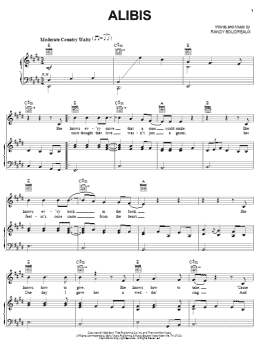 page one of Alibis (Piano, Vocal & Guitar Chords (Right-Hand Melody))