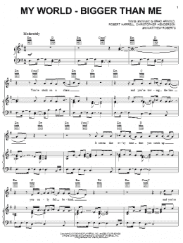 page one of My World - Bigger Than Me (Piano, Vocal & Guitar Chords (Right-Hand Melody))