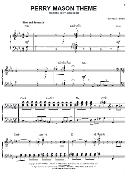 page one of Perry Mason Theme (Easy Piano)
