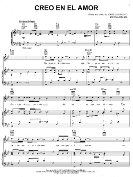 page one of Creo En El Amor (Piano, Vocal & Guitar Chords (Right-Hand Melody))