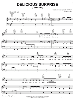 page one of Delicious Surprise (I Believe It) (Piano, Vocal & Guitar Chords (Right-Hand Melody))