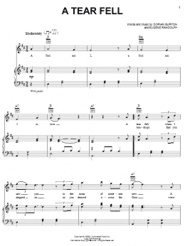 page one of A Tear Fell (Piano, Vocal & Guitar Chords (Right-Hand Melody))