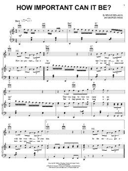 page one of How Important Can It Be (Piano, Vocal & Guitar Chords (Right-Hand Melody))