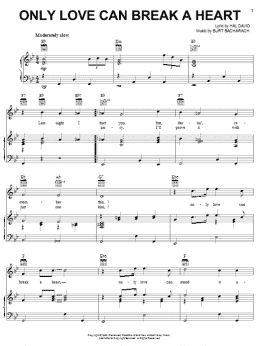 page one of Only Love Can Break A Heart (Piano, Vocal & Guitar Chords (Right-Hand Melody))