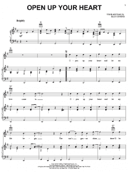 page one of Open Up Your Heart (Piano, Vocal & Guitar Chords (Right-Hand Melody))