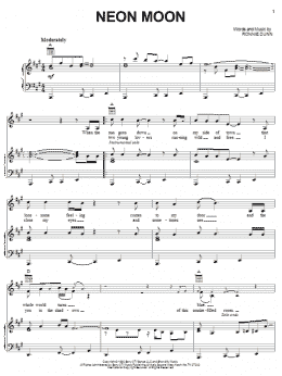 page one of Neon Moon (Piano, Vocal & Guitar Chords (Right-Hand Melody))