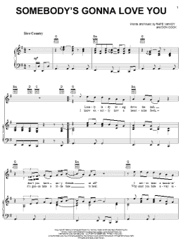 page one of Somebody's Gonna Love You (Piano, Vocal & Guitar Chords (Right-Hand Melody))