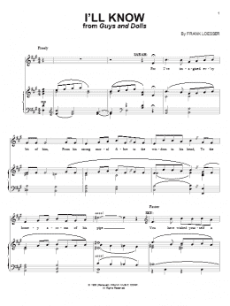 page one of I'll Know (Piano & Vocal)