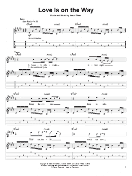 page one of Love Is On The Way (Guitar Tab (Single Guitar))