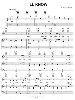 page one of I'll Know (Piano, Vocal & Guitar Chords (Right-Hand Melody))