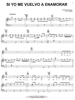 page one of Si Yo Me Vuelvo A Enamorar (Piano, Vocal & Guitar Chords (Right-Hand Melody))