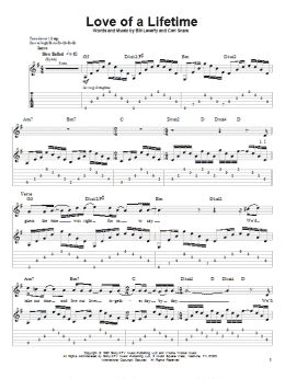 page one of Love Of A Lifetime (Guitar Tab (Single Guitar))