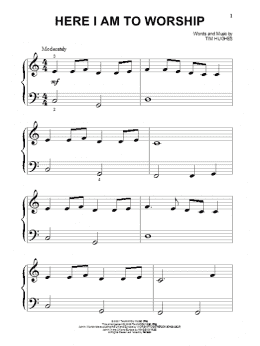 page one of Here I Am To Worship (Big Note Piano)