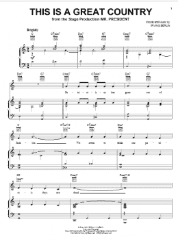 page one of This Is A Great Country (Piano, Vocal & Guitar Chords (Right-Hand Melody))