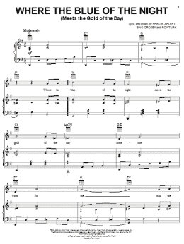 page one of Where The Blue Of The Night (Meets The Gold Of The Day) (Piano, Vocal & Guitar Chords (Right-Hand Melody))