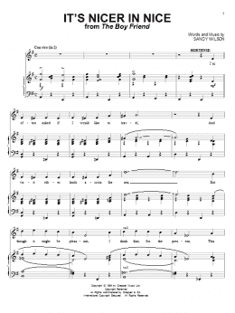 page one of It's Nicer In Nice (Piano & Vocal)