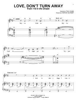 page one of Love, Don't Turn Away (Piano & Vocal)