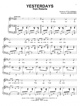 page one of Yesterdays (Piano & Vocal)