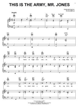 page one of This Is The Army, Mr. Jones (Piano, Vocal & Guitar Chords (Right-Hand Melody))