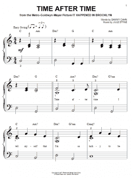page one of Time After Time (Big Note Piano)