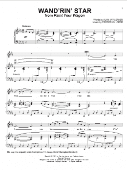 page one of Wand'rin' Star (from Paint Your Wagon) (Piano & Vocal)