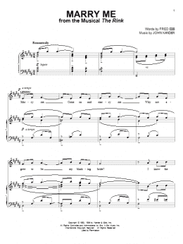 page one of Marry Me (from The Rink) (Piano & Vocal)