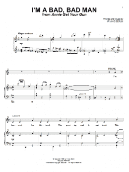 page one of I'm A Bad, Bad Man (Piano & Vocal)