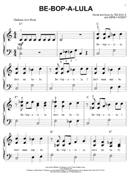 page one of Be-Bop-A-Lula (Big Note Piano)