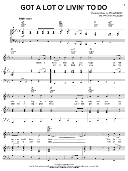 page one of Got A Lot O' Livin' To Do (Piano, Vocal & Guitar Chords (Right-Hand Melody))