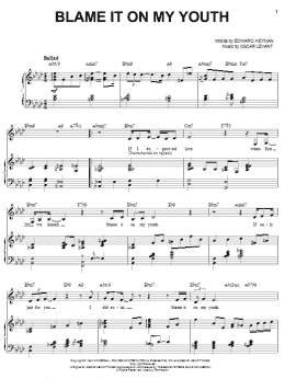 page one of Blame It On My Youth (Piano, Vocal & Guitar Chords (Right-Hand Melody))